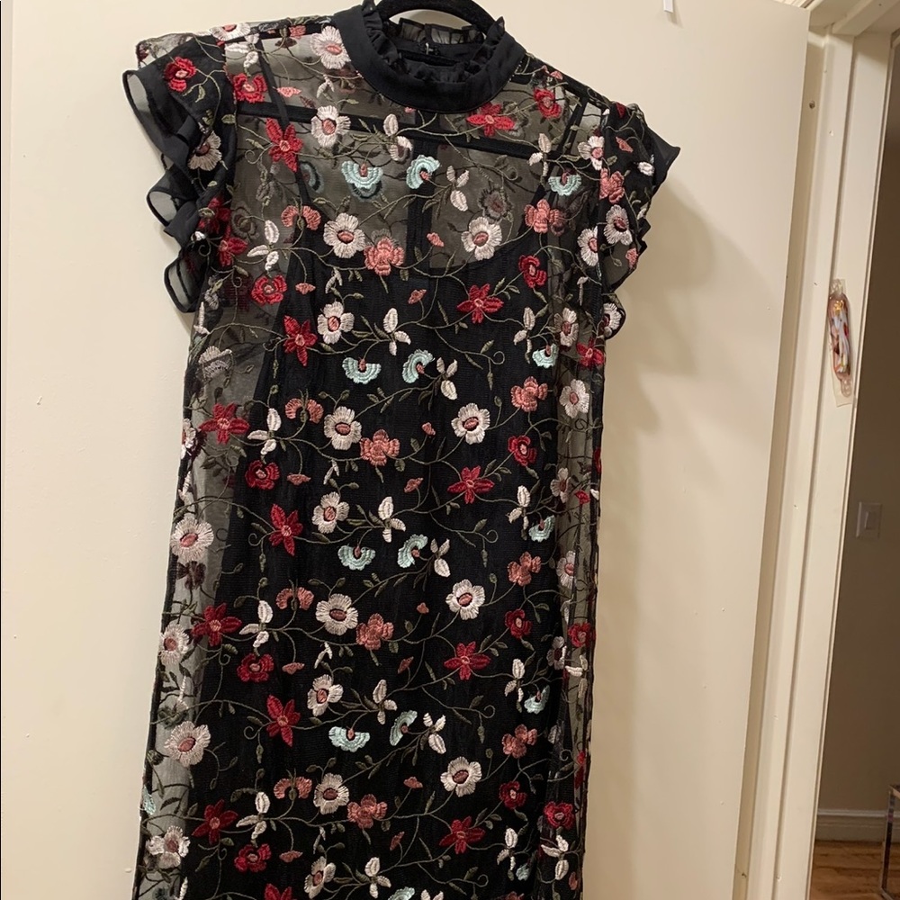 Floral lace dress w/slip